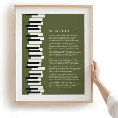 Miniatura 25 de Piano Keys Custom Songs Lyric Wall Art Print, Personalized Music Poster For Gallery Wall (Blue 11x14" Unframed Print)