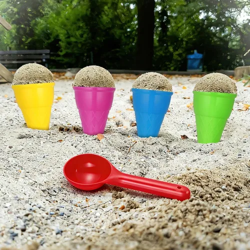 Miniatura 9 de TOYANDONA Juguetes de playa de plástico para helados, 5 uds. Cuchara para niños, juguetes de arena para niños pequeños (color aleatorio)