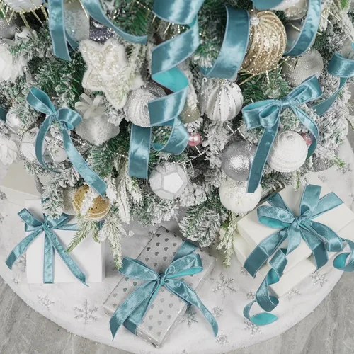 Miniatura 5 de MEEDEE Cinta de terciopelo azul de 1.5 pulgadas, 25 yardas, terciopelo triturado para árbol de Navidad, coronas, lazos