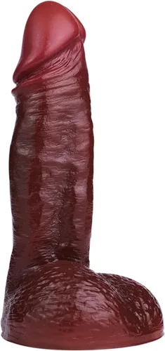 Consolador realista de silicona suave de 7.2 pulgadas con ventosa fuerte, consolador anal de punto G marrón oscuro realista de gran tamaño para