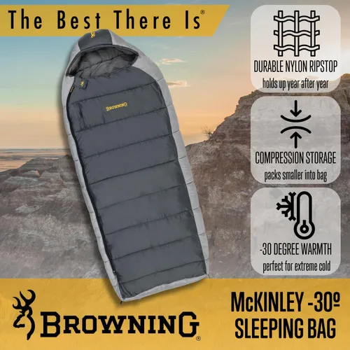 Miniatura 6 de Browning McKinley - Saco de dormir de 30° - Rectángulo con capucha aislado de gran tamaño fabricado con exterior Ripstop y forro de poliéster