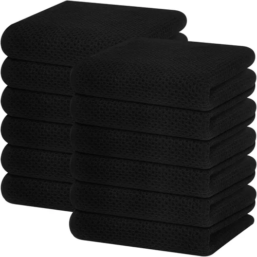 Miniatura 269 de Homaxy Paños de cocina de 100% algodón con tejido de gofre, ultra suaves, absorbentes, de secado rápido, 12 x 12 pulgadas, paquete de 6, amarillo