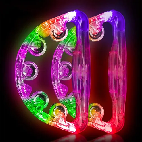 Miniatura 11 de Aywewii Pandereta LED – Juguetes sensoriales iluminados para niños con autismo y necesidades especiales, instrumento musical para niños pequeños