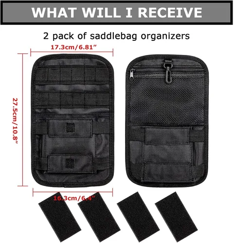 Miniatura 6 de PSLER Organizadores de alforjas, bolsas internas para sillín pequeñas, bolsas organizadoras para vehículos, motocicletas, bicicletas, paquetes de 2