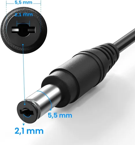 Miniatura 6 de TMEZON toma de corriente con conversor y adaptador AC 100-240V a 12 V y 2 A, de 2.1 mm x 5.5 mm, conversor adaptador de 12 V para sistema