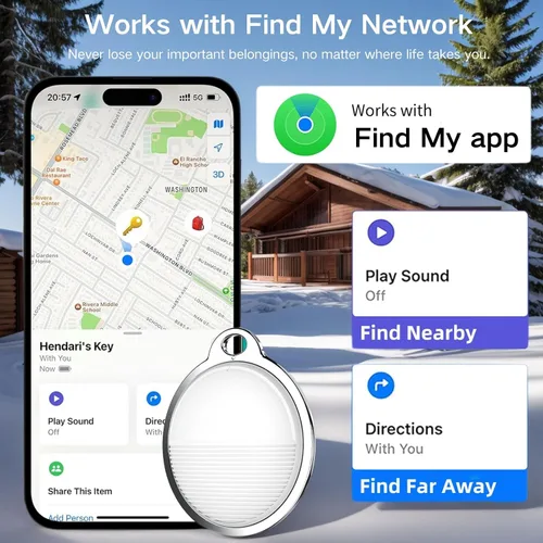 Miniatura 2 de Rastreador inteligente Rastreador de equipaje Bluetooth funciona con Apple Find My (requiere iOS), buscador de llaves y localizador de artículos
