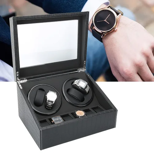 Miniatura 3 de Automatic Watch Winder Men Watch Display Storage Box Home Storage Box Shop Men Watches Watch, Rotating Automatic Watch Box Cosmetic Display
