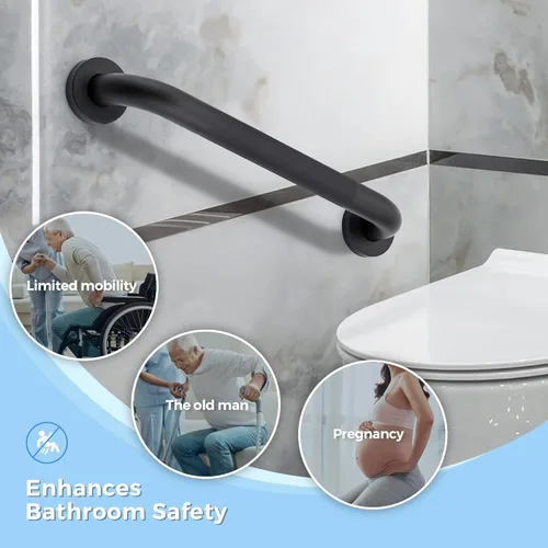 Miniatura 2 de Barras de agarre de 24 pulgadas y 1.25 pulgadas de diámetro para bañeras y duchas, mango de ducha para ancianos, barras de agarre