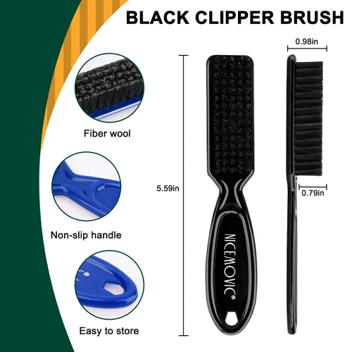 Miniatura 2 de NICEMOVIC 10 Piezas Cepillo de Limpieza para Cortapelos de Barbero, Suministros de Accesorios de Barbería, Juego a Granel de Mini Cepillo