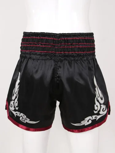Miniatura 4 de Daenrui Pantalones cortos de boxeo Muay Thai para hombre con cordón para entrenamiento de artes marciales y artes marciales