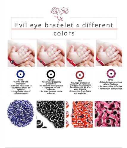 Miniatura 6 de Pulsera roja para bebés, niña y bebé. Amuleto de protección para bebé. Cuerda para la buena suerte y el mal de ojo. Pulsera infantil para bebé