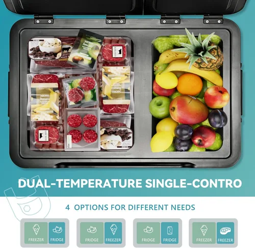 Miniatura 2 de EUHOMY Refrigerador de 12 voltios, enfriador eléctrico de 37QT de doble zona con control por aplicación, refrigerador para automóvil con 12/24V DC