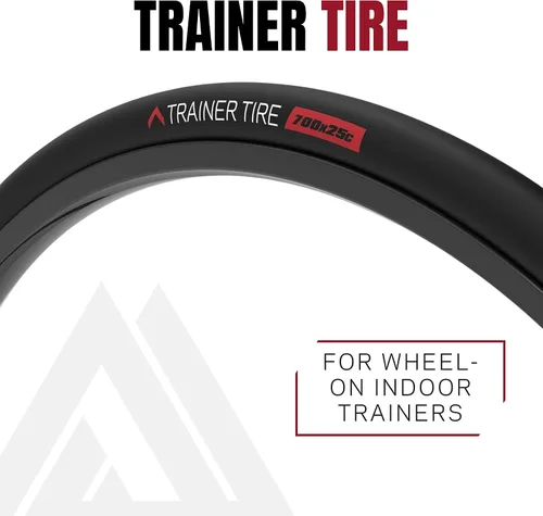 Miniatura 2 de KOM Cycling Neumático de entrenamiento de interior 700 x 25 c – Neumático de bicicleta de carretera con compuesto de goma patentado silencioso