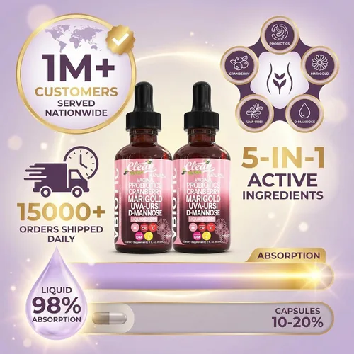 Miniatura 8 de VBiotic Gotas Líquidas Probióticas Vaginales para Mujeres Probióticos para Mujeres Suplemento de Salud Vaginal de Uva Ursi, Cola de Caballo