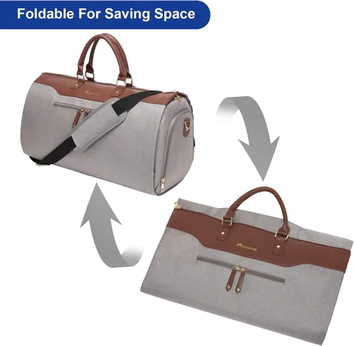 Miniatura 7 de Modoker Bolsas de ropa de mano para viajes, bolsa de lona convertible con correa para el hombro para hombres y mujeres, 2 en 1 para colgar maleta
