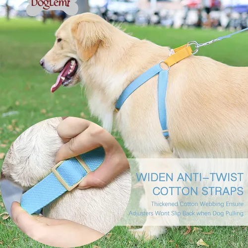 Miniatura 8 de Juego de arnés y correa para perro sin tirones, collar de perro, arnés halter para perro con soporte para bolsa de excrementos, correas ajustables