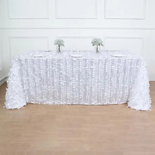 Miniatura 28 de TABLECLOTHSFACTORY - Mantel cuadrado de tela de tafetán de pétalos de hojas 3D de 54 pulgadas, color negro