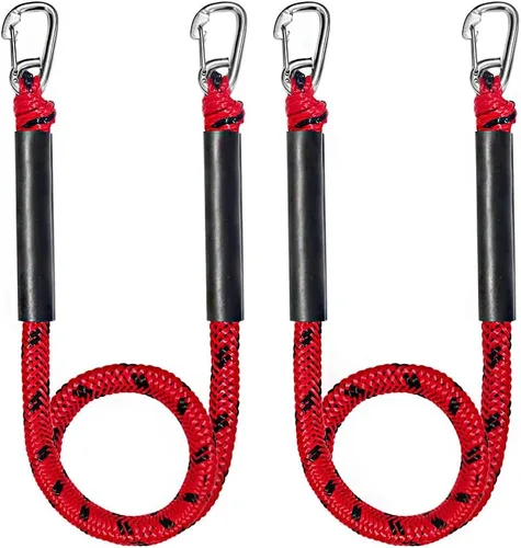 Miniatura 12 de Cuerda de muelle para lancha con clips dobles de acero inoxidable 316, accesorios para botes bajos, kayak, pontón, embarcaciones, Waverunner, Verde