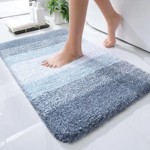 Miniatura 2 de OLANLY Juego de 2 alfombras de baño y alfombras de baño ombré, tamaño de alfombra de baño 24 x 16 pulgadas y juego de alfombra de baño 24 x 16 + 24
