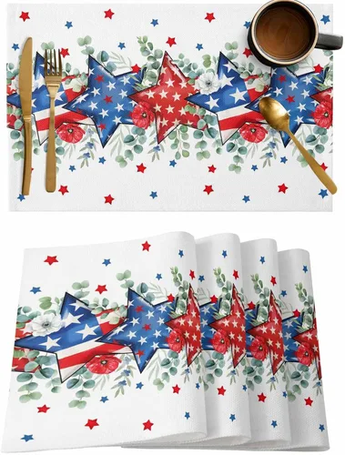 Miniatura 39 de Juego de 4 manteles individuales Boho de otoño, calabazas de acuarela para Acción de Gracias, resistentes al calor, lavables, para mesa, manteles