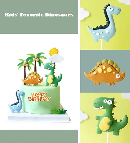 Miniatura 3 de 10 piezas de decoración de pastel de dinosaurio, decoraciones de pastel de dinosaurio, decoraciones de pastel para fiesta temática de dinosaurios