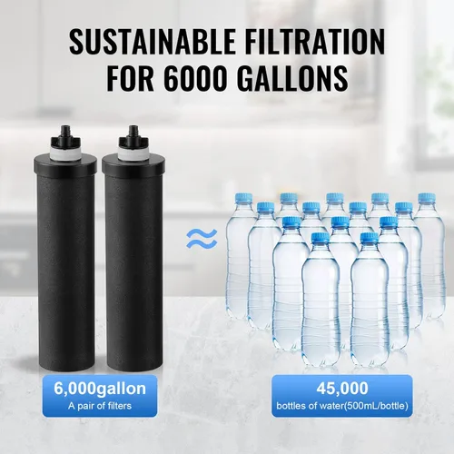 Miniatura 4 de VEVOR Sistema de filtro de agua alimentado por gravedad, sistema de sobremesa de acero inoxidable 304 de 2.25G, sistema de filtración de agua, Nivel