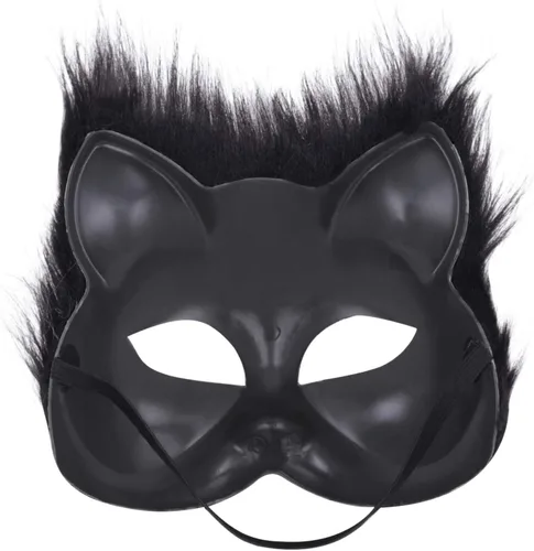 Miniatura 2 de GREUS Máscara de zorro de piel sintética, disfraz de animal de dibujos animados, disfraz de Halloween, novedad, rol, disfraz, accesorio de fiesta