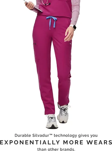 Miniatura 4 de FIGS YOLA - Pantalones médicos ajustados para mujer, ajuste delgado, pierna recta, 11 bolsillos, elásticos en 4 direcciones, pantalones quirúrgicos
