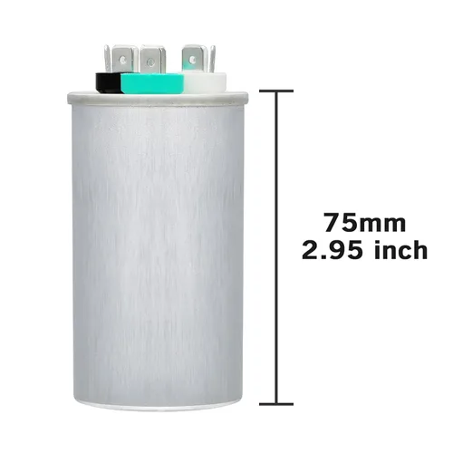 Miniatura 2 de VEXUNGA - 25/5 uF 25+5 MFD 370V o 440V Condensadores redondos de arranque dual 25 5 uF 370 440 Volt VAC CBB65 Condensadores para acondicionador
