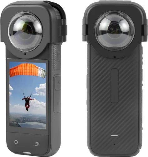 Miniatura 9 de PULUZ Cubierta protectora de lente para Insta360 X4, protector de lente de cámara de vidrio óptico para Insta 360 x4, antiniebla, anticaída, 98%