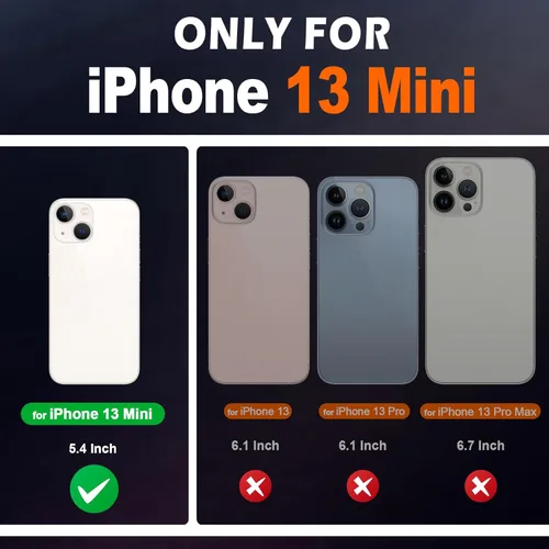 Miniatura 2 de SHIELDON Funda para iPhone 13 Mini 5G, cartera de piel auténtica, cierre magnético, ranuras para tarjetas, función atril, funda de protección Negro