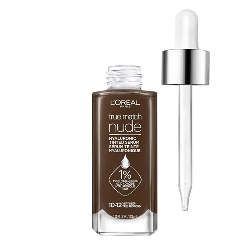 Miniatura 21 de L'Oreal Paris True Match Nude Hyaluronic Tinted Serum Foundation con 1% de ácido hialurónico, mediano 4-5, 1 onza líquida Medium 36-38