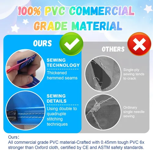 Miniatura 7 de Tobogán acuático inflable de grado comercial de 24 pies (L) para adultos y niños (toboganes dobles), toboganes acuáticos de PVC resistente