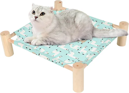 Miniatura 2 de Patas Lague Hamaca para gatos y perros, cama para perros pequeños, de madera, para gatos, mascotas, conejos, refrigeración, para exteriores, muebles