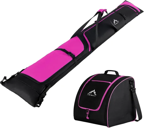 Miniatura 9 de GoHimal Ski Bag and Boot Bag Combo, Padded Skis Bag for Air Travel, Safety Reinforce Ski Carrier Bag Fits for Skis Up to 200 CM and Boots Up To