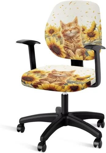 Miniatura 32 de Talayituse - Funda para silla de oficina o computadora con estampado de estrellas de playa, funda de asiento dividida elástica, extraíble y lavable