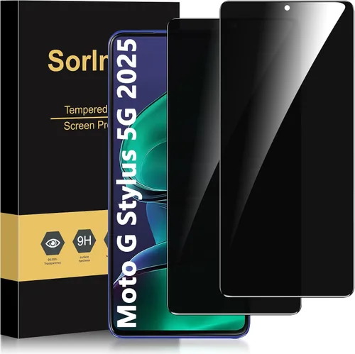Miniatura 8 de Paquete de 2 protectores de pantalla de privacidad para Motorola Moto G Stylus 5G 2024, película privada de vidrio templado, compatible con fundas