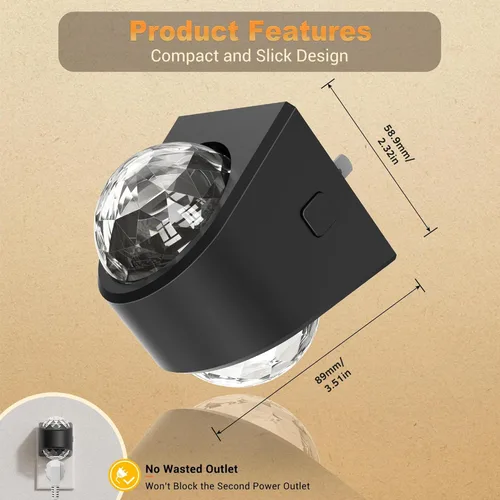 Miniatura 4 de JandCase Luces nocturnas enchufables a la pared, proyector de estrellas, luz nocturna de galaxia automática 3CCT, enchufe con sensor de luz