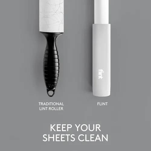 Miniatura 6 de Rodillo de pelusa retráctil clásico blanco Flint Mini con 30 hojas adhesivas extra, rodillo de pelusa pequeño y portátil, ideal para quitar el pelo