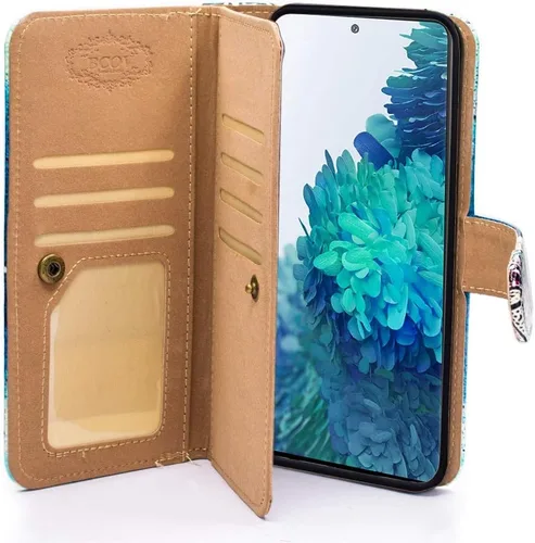 Miniatura 5 de Bcov Funda para iPhone 12 Pro/iPhone 12, Postal de la Torre Eiffel multifunción Funda de cuero con múltiples ranuras para tarjetas, correa de muñeca