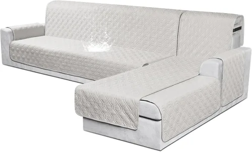Miniatura 23 de VANSOFY Fundas para Sofá Seccional 100% Impermeables Funda Deslizable para Sofá en Forma de L 3 Piezas Reversible Funda para Chaise Lounge para Sofá