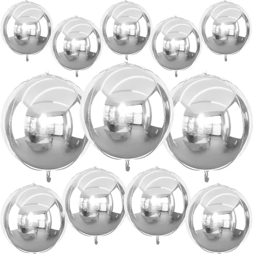 Miniatura 38 de 12 globos redondos de aluminio azul marino, globos de helio 4D de 22 pulgadas, 15 pulgadas, 10 pulgadas, globo de aluminio azul metálico