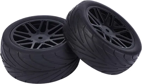 Miniatura 7 de Tbest Ruedas todoterreno, universales a escala 1/10, 3.346 in, neumáticos negros duraderos para aficionados a control remoto, carreras de rally