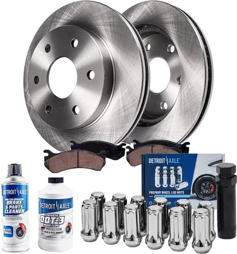 Miniatura 33 de Detroit Axle - Kit de frenos para 15-20 VW Passat, 12.28" delantero y 10.70" trasero rotores de freno de disco pastillas de freno de cerámica