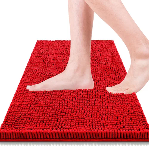 Miniatura 15 de Alfombras de baño 47x17 pulgadas, súper absorbentes, suaves, gruesas, lavables a máquina, alfombra de baño de chenilla, antideslizante para piso