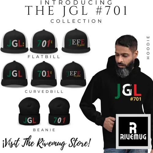 Miniatura 2 de RIVEMUG JGL - Gorra de camionero bordada en oro Chapo Guzman Chapito 701 con cierre de presión ajustable Gorra JGL