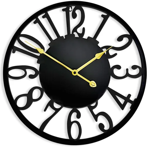 Miniatura 9 de Reloj de pared grande de 16 pulgadas, silencioso y moderno, funciona con pilas, moderno reloj decorativo de metal rojo para patio, porche, área