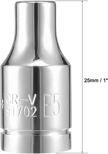 Miniatura 4 de uxcell 2pcs 1/4-inch Drive E5 Externo Torx Shallow Socket, Cr-V Steel