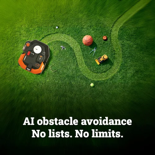 Miniatura 4 de WORX Landroid Vision Cloud Robot cortacésped, robot cortacésped sin alambre perimetral para 1 acre, evita obstáculos con IA + navegación en la nube