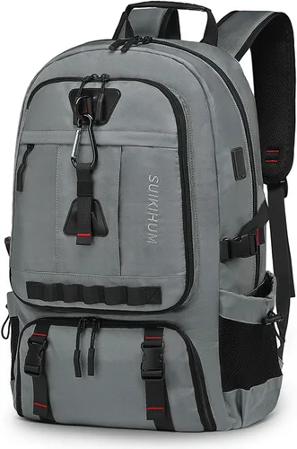 Miniatura 10 de Mochila de viaje de 45 litros aprobada por la TSA con compartimento para zapatos y separación en seco y húmedo, bolsa para laptop de 18.4 pulgadas